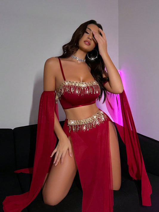 Sequin Tassel Mesh Wireless 5pcs/Set