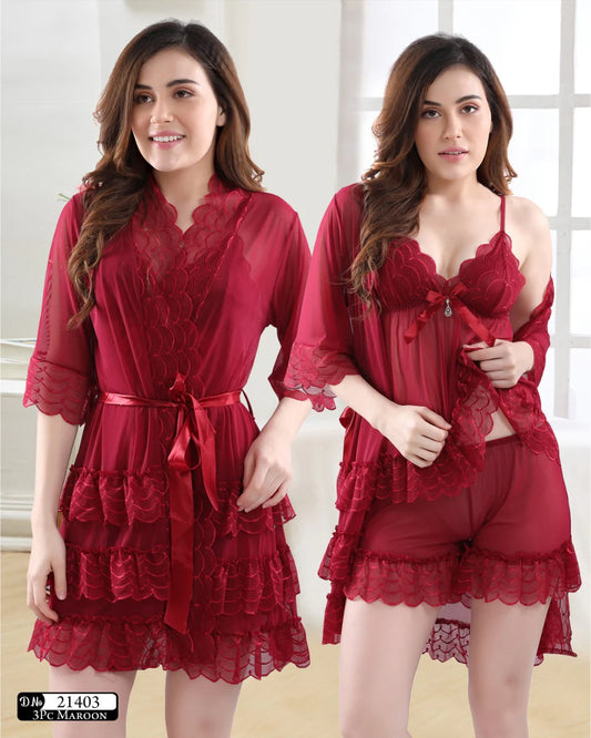 Maroon Fancy Sexy Lingerie for Women